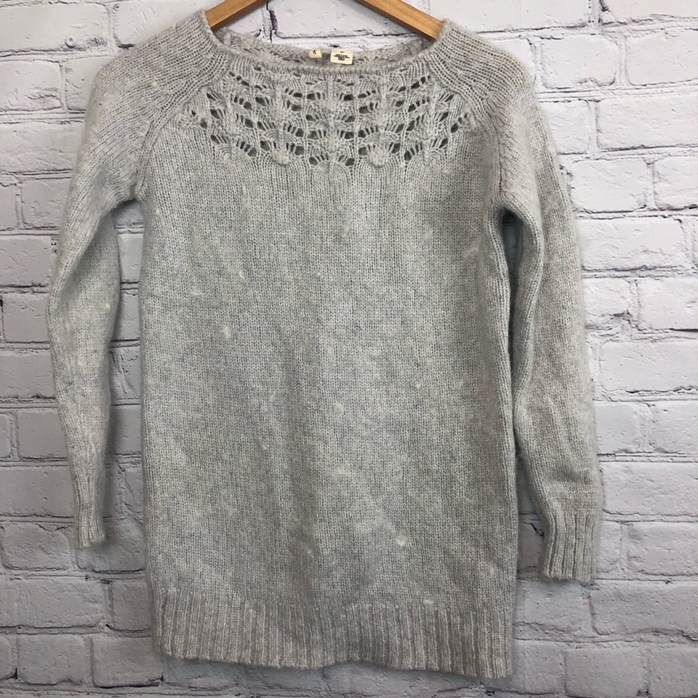 Anthropologie Moth Tunic Sweater Gray Wool Sz Sm - Picture 1 of 8